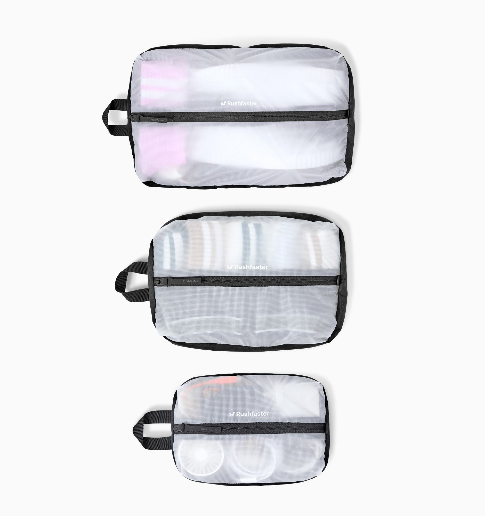 Rushfaster See-through Packing Cubes - 3 Pack
