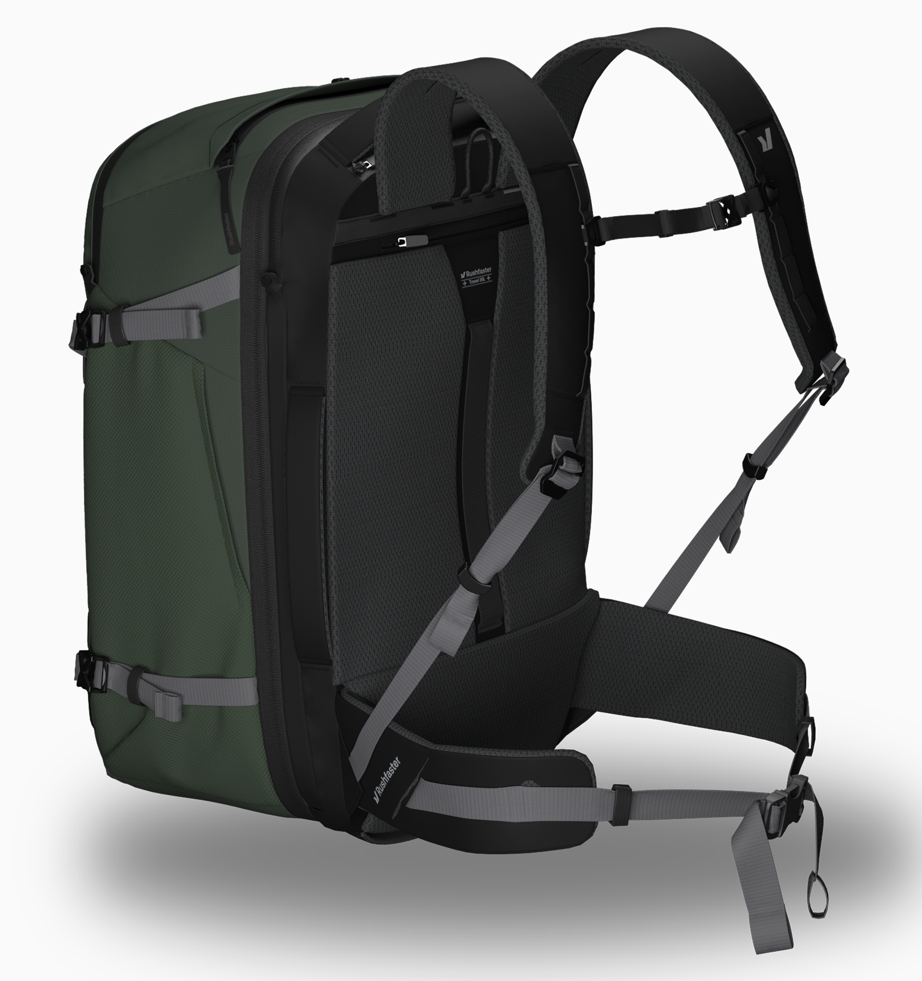 Rushfaster Travel Backpack System (+Packing Cubes + Hip Belt)