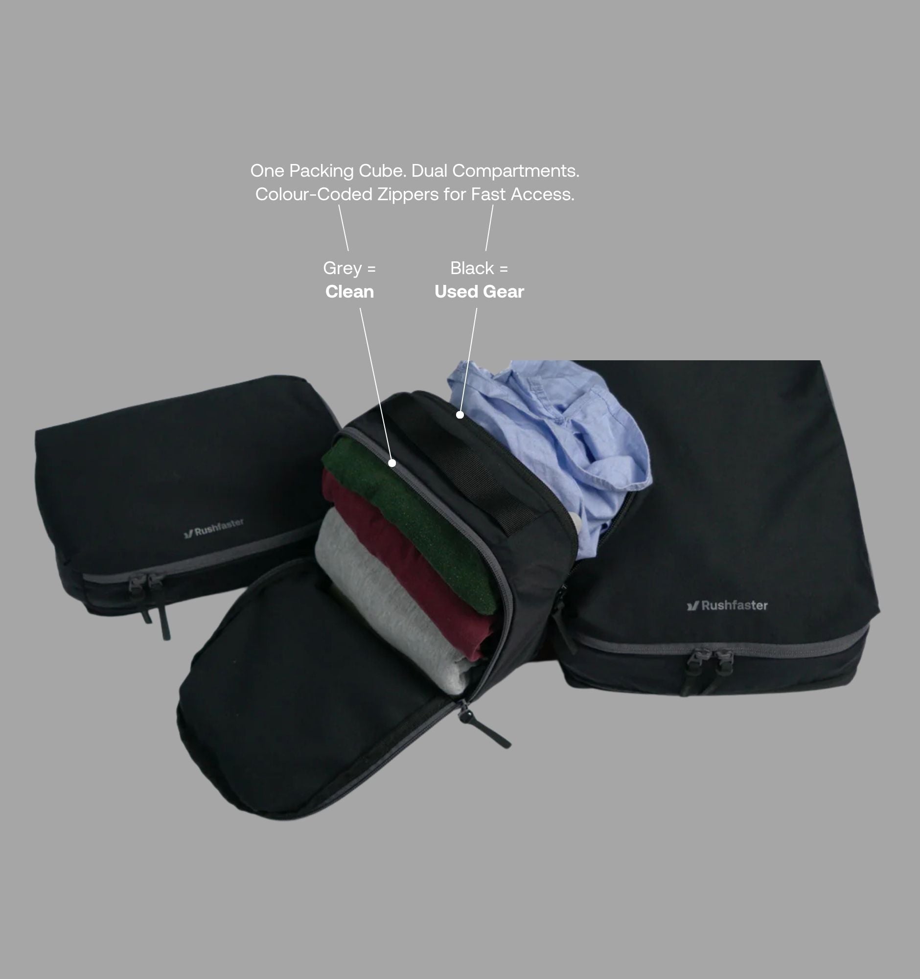 Rushfaster Travel Packing Cubes - 3 Pack